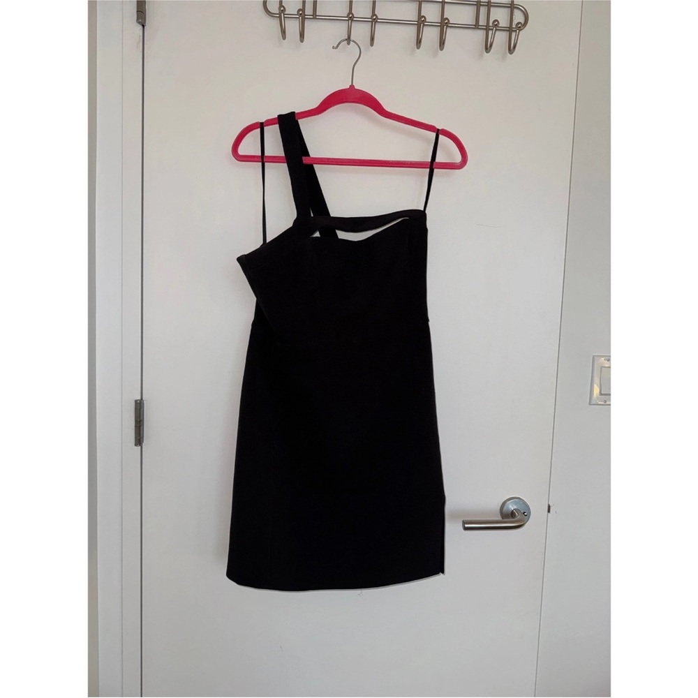 BCBGMaxAzria Black One Shoulder Dress